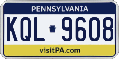 PA license plate KQL9608