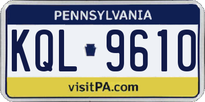 PA license plate KQL9610