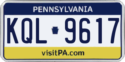 PA license plate KQL9617
