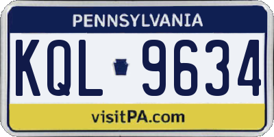 PA license plate KQL9634
