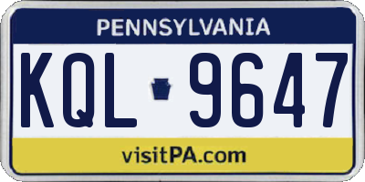 PA license plate KQL9647