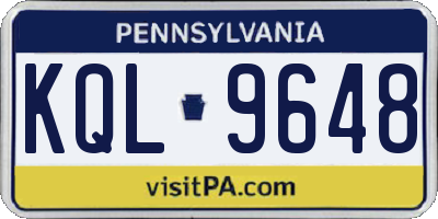 PA license plate KQL9648