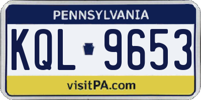 PA license plate KQL9653