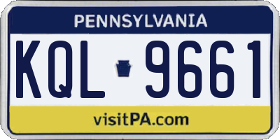 PA license plate KQL9661