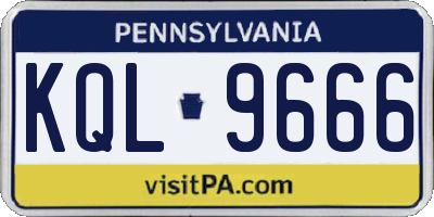 PA license plate KQL9666