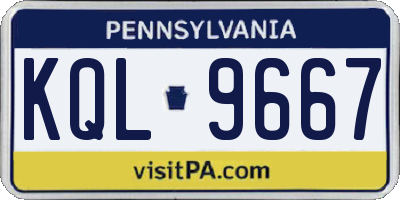 PA license plate KQL9667
