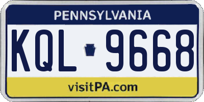 PA license plate KQL9668