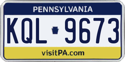 PA license plate KQL9673