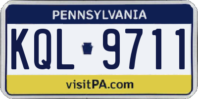 PA license plate KQL9711