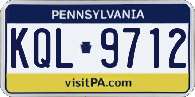 PA license plate KQL9712