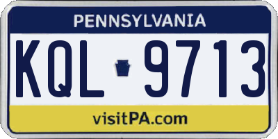 PA license plate KQL9713