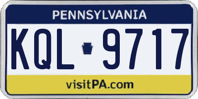 PA license plate KQL9717