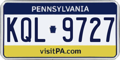 PA license plate KQL9727