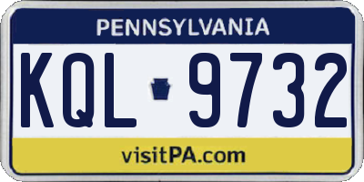 PA license plate KQL9732