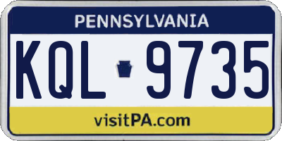 PA license plate KQL9735