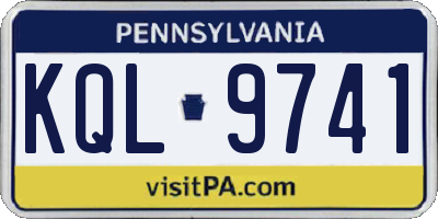 PA license plate KQL9741