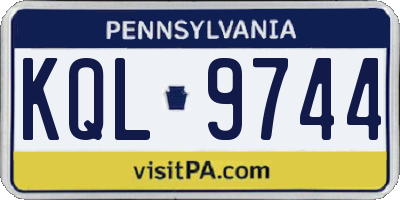 PA license plate KQL9744