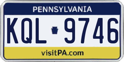 PA license plate KQL9746