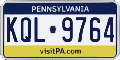 PA license plate KQL9764