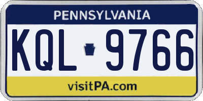PA license plate KQL9766