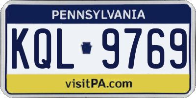 PA license plate KQL9769