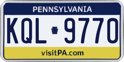 PA license plate KQL9770
