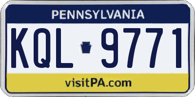PA license plate KQL9771