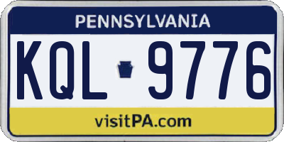 PA license plate KQL9776