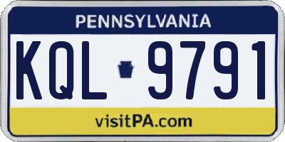 PA license plate KQL9791