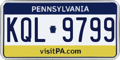 PA license plate KQL9799