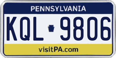 PA license plate KQL9806