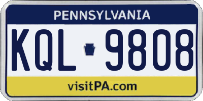 PA license plate KQL9808