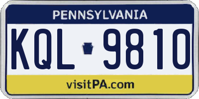 PA license plate KQL9810