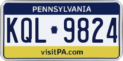PA license plate KQL9824
