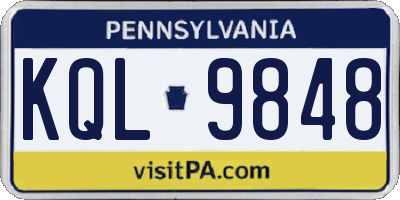 PA license plate KQL9848
