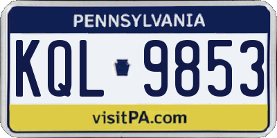 PA license plate KQL9853