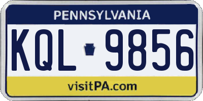PA license plate KQL9856