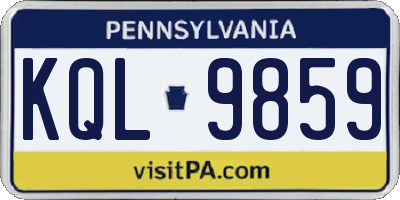 PA license plate KQL9859