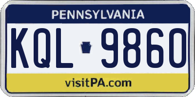 PA license plate KQL9860