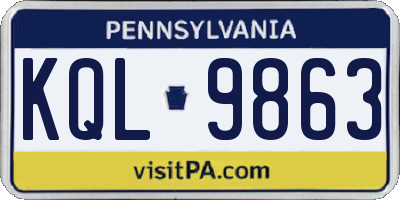 PA license plate KQL9863