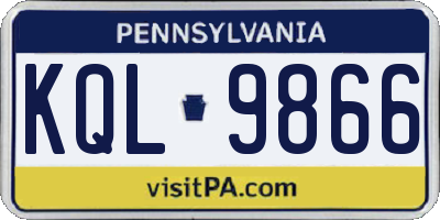 PA license plate KQL9866