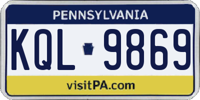 PA license plate KQL9869