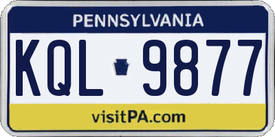 PA license plate KQL9877