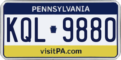 PA license plate KQL9880
