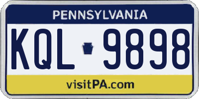 PA license plate KQL9898