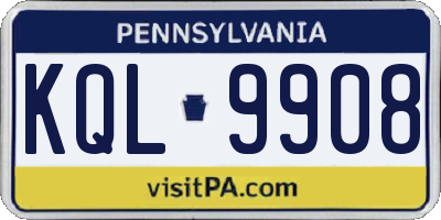PA license plate KQL9908