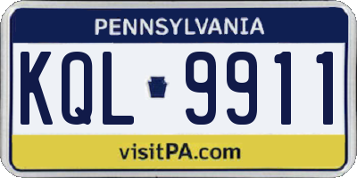 PA license plate KQL9911