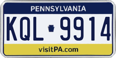 PA license plate KQL9914