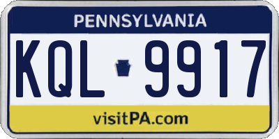 PA license plate KQL9917