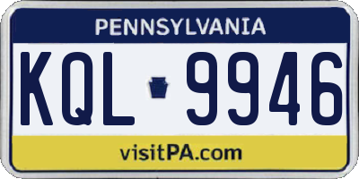 PA license plate KQL9946